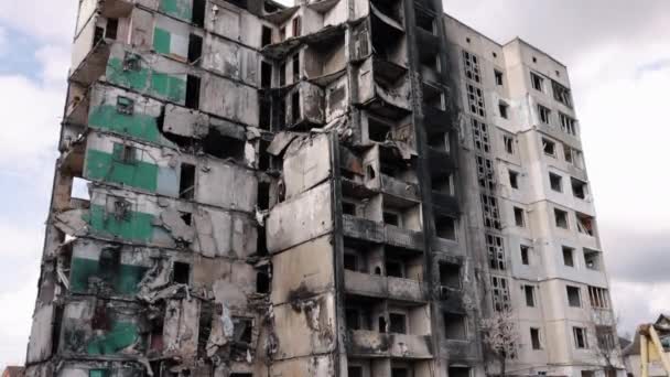 Raketenangriff Wohnhauszerstörung Nachwirkungen Der Zerstörung Nachwirkungen Der Russischen Raketen Und — Stockvideo