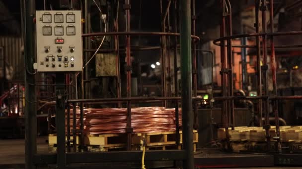 Kablo Bobini Kablo Montajı Büyük Bobbin Bakır Tel Üretimi Fabrikada — Stok video