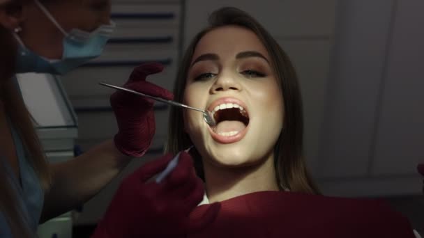 Treating Teeth Checkup Teeth Dental Check Effort Identify Treat Tooth — Stock videók