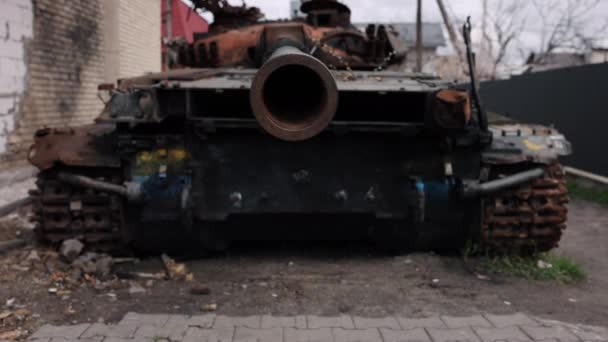 Rysk Invasion Stridsvagn Ryssland Ukraina Den Ryska Invasionen Ukraina Utplånades — Stockvideo