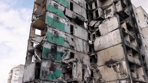 Καταστράφηκε Πόλη Συντρίμμια Ρωσική Επιθετικότητα Κατοικίες Αποδεκατίστηκαν Συνέπεια Των Ρωσικών — Αρχείο Βίντεο