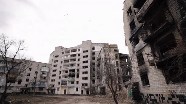 Російське Вторгнення Ракетні Обстріли Окупація Росії Житлові Будинки Були Значно — стокове відео