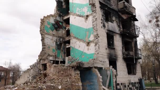 Επίθεση Μετά Ερείπια Κατοικιών Ρωσική Επιθετικότητα Ρωσικές Επιδρομές Πυραύλους Και — Αρχείο Βίντεο