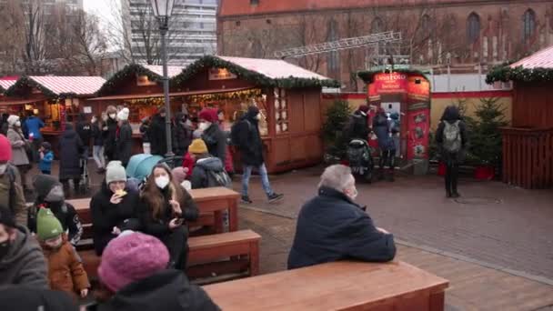 Berlín Německo Dec 2021 Vánoční Trh Perníkové Domy Vánoční Osvětlení — Stock video