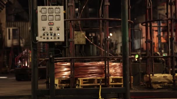 Drahtschmelzen Bronzekabel Industriewerk Produktion Von Kupferdraht Kabel Stahlwerk Produktion Von — Stockvideo