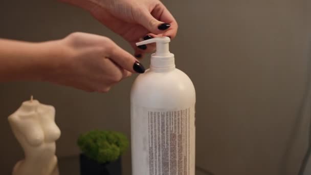 Καλλυντικά Προϊόντα Υγρό Σαπούνι Συσκευασία Mockup Σχεδιασμός Mockup Προθήκες Συσκευασία — Αρχείο Βίντεο