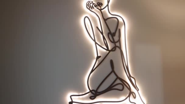 Led Sanat Sanatsal Işıklandırma Led Işıklandırma Led Metro Işıkları Kadın — Stok video