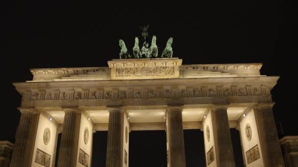 Gate Glow Twilight Beauty Berlin Illumination Illuminée Magnifiquement Porte Brandebourg — Video