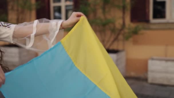 Geleneksel Kıyafetler Ulusal Ruh Şehir Estetiği Geleneksel Nakışlarla Bezenmiş Bluz — Stok video