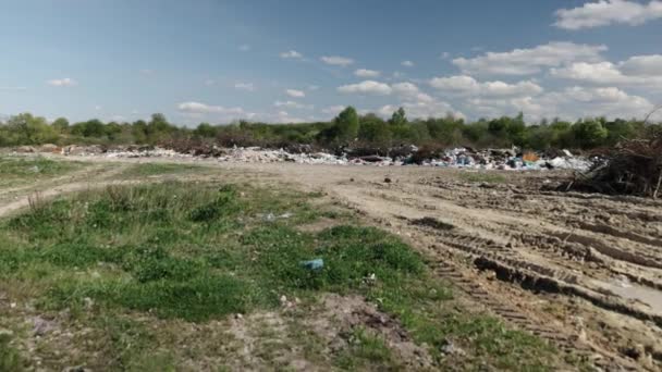 Afvalschuim Vuilnis Probleem Vervuiling Overbelasting Landschappen Met Afvalbergen Zijn Een — Stockvideo