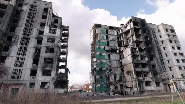 Okupace Ruska Ruiny Bombové Útoky Raketová Bombová Ofenzíva Ruské Armády — Stock video