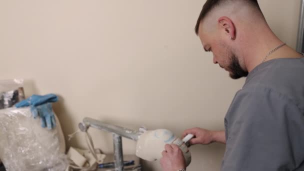 Mesures Bande Précision Fabrication Outils Mesure Homme Fabrique Moule Prothétique — Video