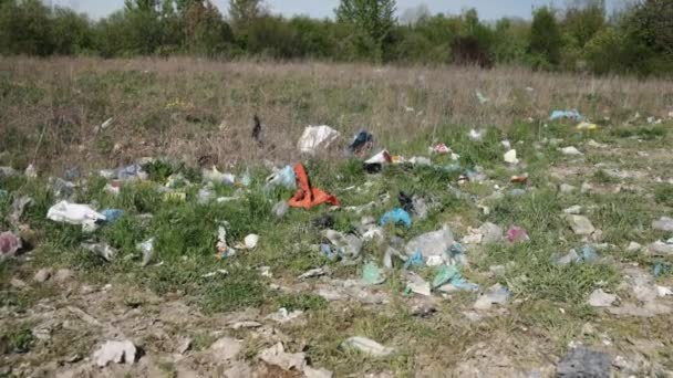 Ecological Concern Waste Buildup Pollution Overload Landscapes Filled Trash Heaps — Αρχείο Βίντεο