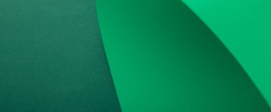 Yeşil kartondan arkaplan eğrisi tasarla. Üst manzara, düz yatış. Pankart.