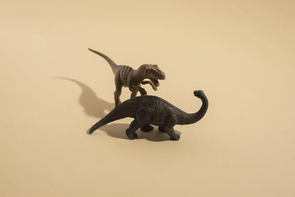 Dinosaure Jouet Plastique Sur Fond Clair — Photo