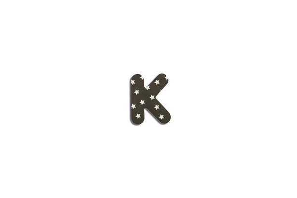 白を基調としたアルファベットのK トップビュー フラットレイアウト — ストック写真