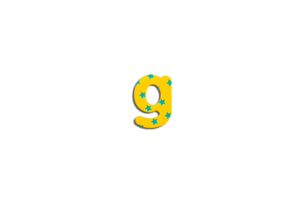 アルファベット文字Gは白の隔離された背景にあります トップビュー フラットレイアウト — ストック写真