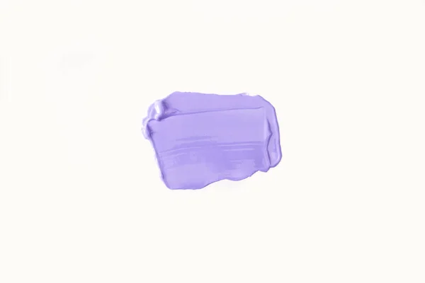 白色の背景に薄紫色のスミア トップビュー フラットレイアウト — ストック写真