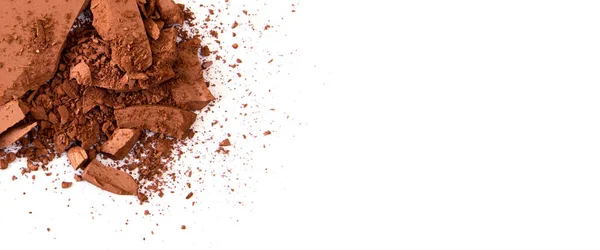 Broken Make Rouge Als Beispiel Für Ein Kosmetikprodukt Auf Weißem — Stockfoto