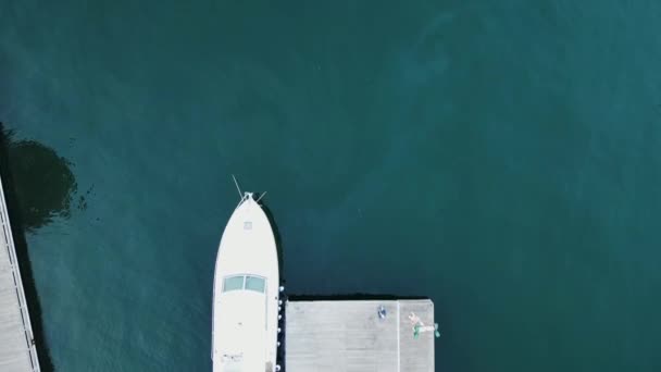 Drone Vista Baía Mar Com Barcos Iates — Vídeo de Stock