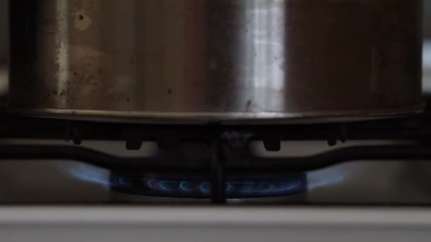 Hořící Plyn Plynový Sporák — Stock video