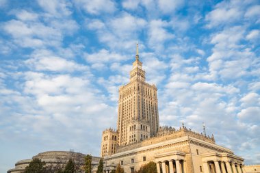 Palace of Culture and Science in the city center of Warsaw Poland clipart