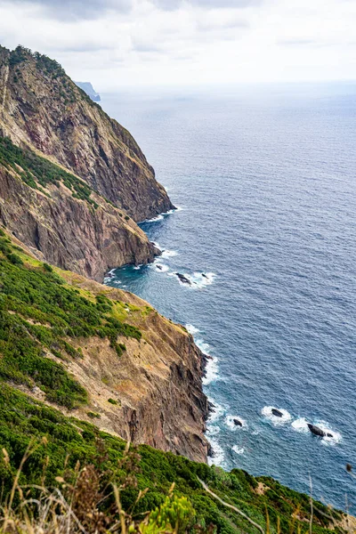 stock image Vereda do Larano ridge hike, Porto da Cruz. An exposed trail with beautiful views of the north-west coast of the island.