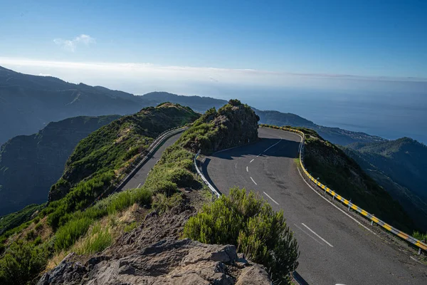 stock image View of the mountains and rocks near Arieiro peak, one of the highest peaks in Madeira island, Portugal