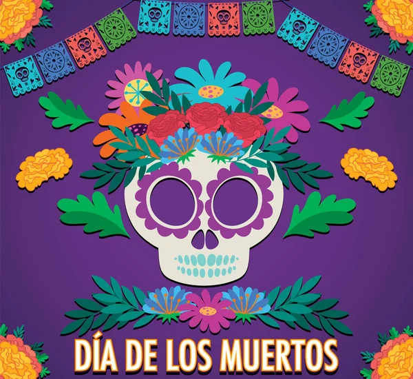 Ilustración Del Diseño Del Cartel Del Día Los Muertos — Vector de stock