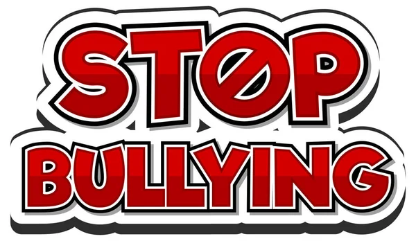 Stop Testo Bullismo Banner Poster Illustrazione Progettazione — Vettoriale Stock