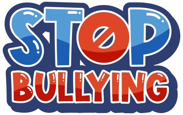 Stop Testo Bullismo Banner Poster Illustrazione Progettazione — Vettoriale Stock