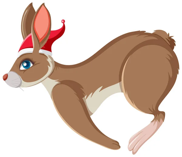 Niedliche Kaninchen Cartoon Figur Läuft Illustration — Stockvektor