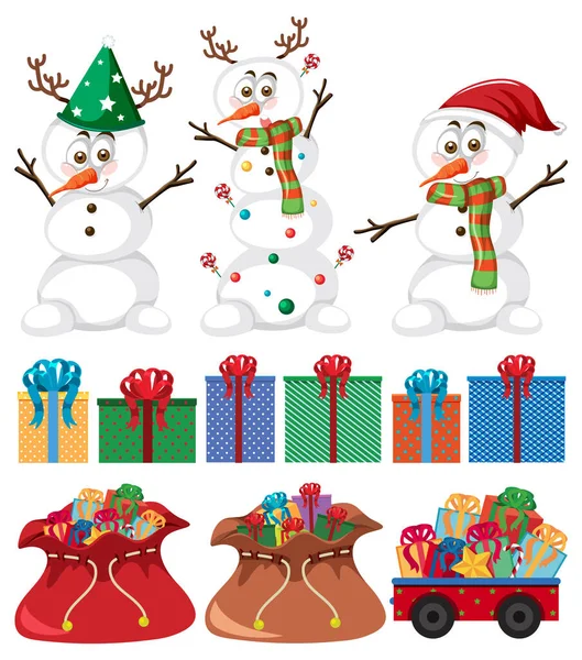Adornos Navidad Conjunto Aislado Ilustración — Vector de stock