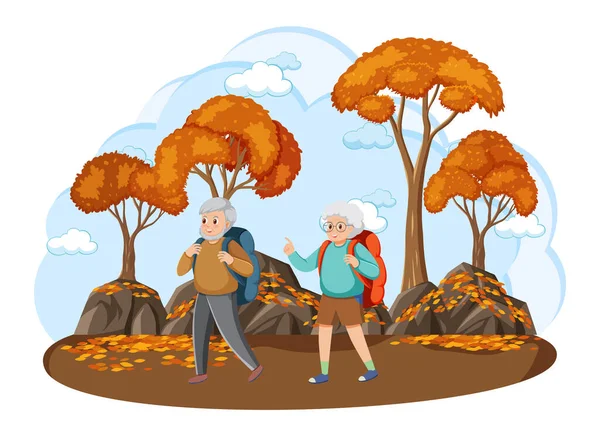 Üst düzey turistler doğa gösteriminde yürüyüş yapıyorlar.