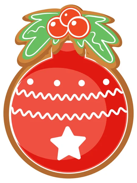 Galleta Jengibre Navidad Ilustración Aislada — Vector de stock