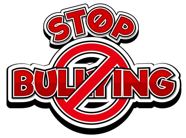 Pare Bullying Texto Para Ilustração Design Banner Cartaz — Vetor de Stock