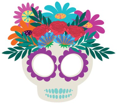 Day of the dead with Mexican calaca illustration