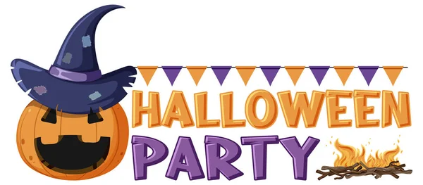 Happy Halloween Festival Logo Design Illustration — Vetor de Stock