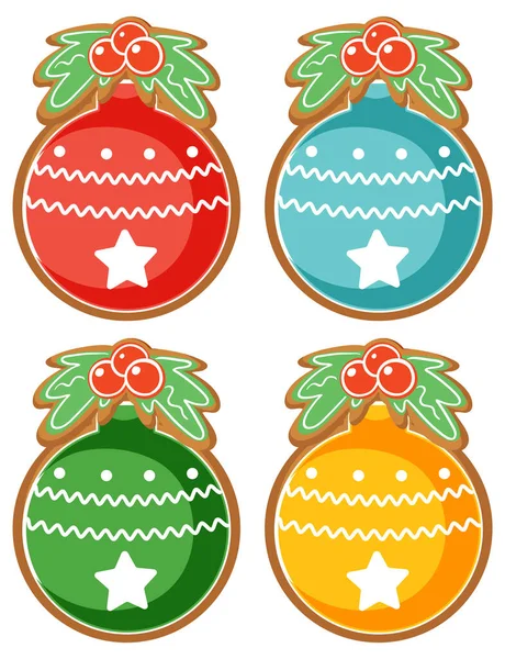 Christmas Gingerbread Cookies Collection Illustration — Stock Vector