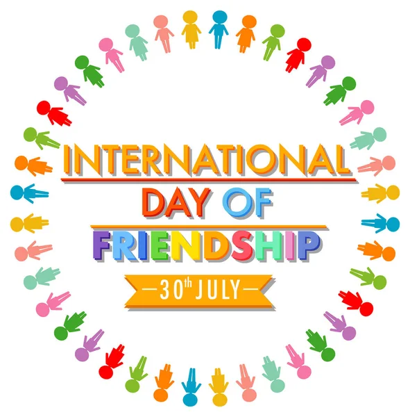 Internationale Dag Van Vriendschap Banner Ontwerp Illustratie — Stockvector