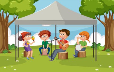 Çocuk Parkı çizimde müzik