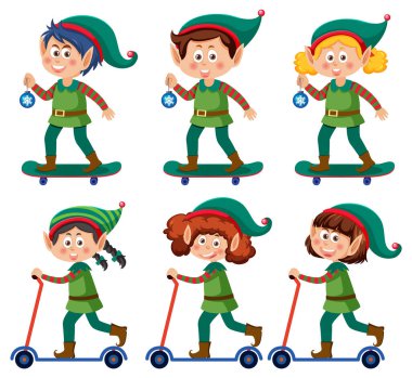 Elf çizgi film karakteri çizimleri