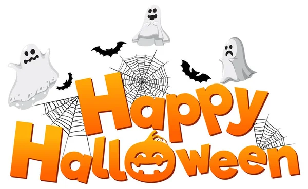 Happy Halloween Font Logo Illustration — Wektor stockowy