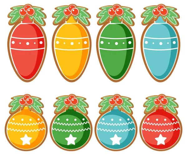Raccolta Biscotti Pan Zenzero Natale Illustrazione — Vettoriale Stock