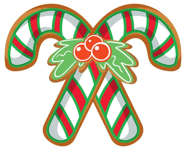 Bastones Caramelo Navidad Ilustración Aislada — Vector de stock