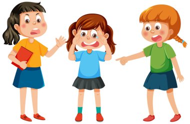 Küçük kız, arkadaşları tarafından zorbalığa uğruyor.