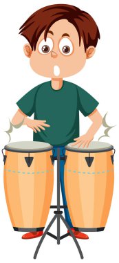 Conga Illustrasyon oynayan bir adam