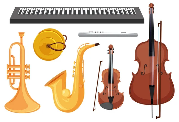 Zestaw Instrumentów Muzycznych Ilustracji — Wektor stockowy