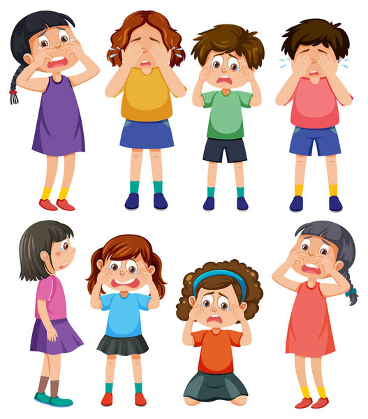 Bullying kids character collection illustration