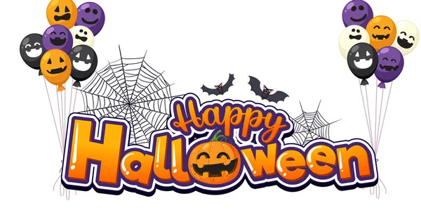 Happy Halloween Font Logo Illustration — Stockvektor